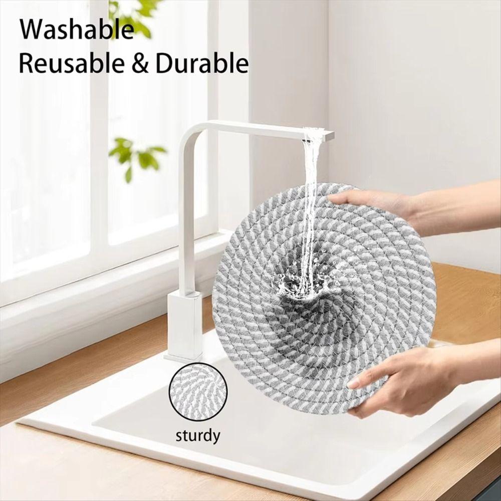 4Pcs Large Table Placemats Set 18-33cm Woven Pot Holders Modern Hot Pads  Home Decor