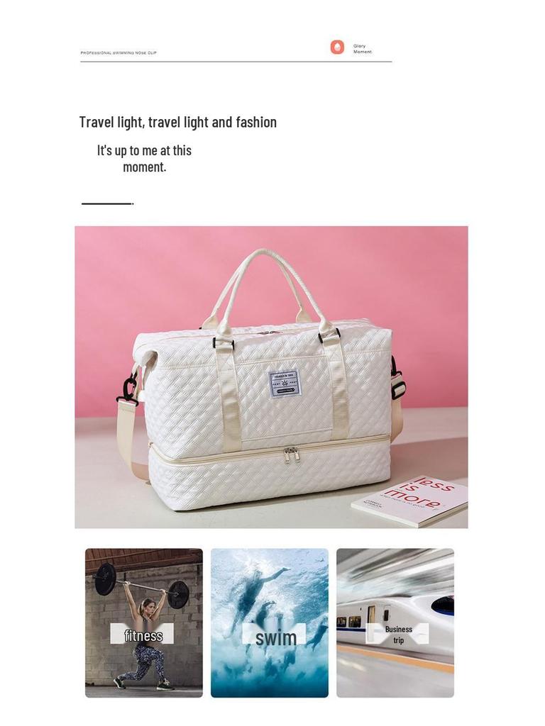 Korean Style Large Capacity Quilted Gym Bag - Yoga, Travel, Crossbody & Mother-Child Handbag