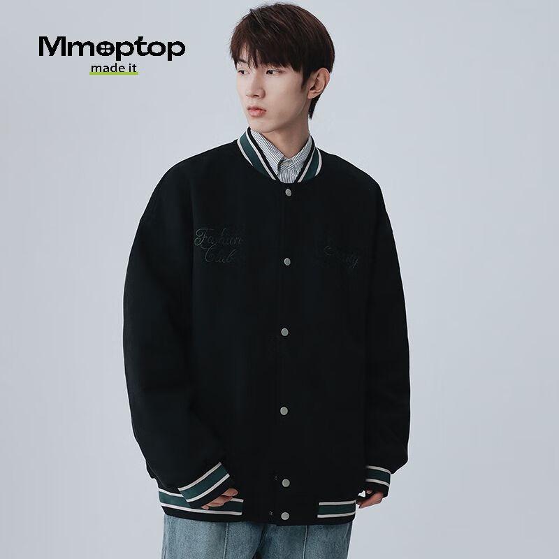 MMOPTOP Men's Suede Embroidered Baseball Jacket