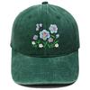 Imitation embroidery flower embroidery washed retro soft top baseball cap American men's and women's casual outdoor sunshade cap