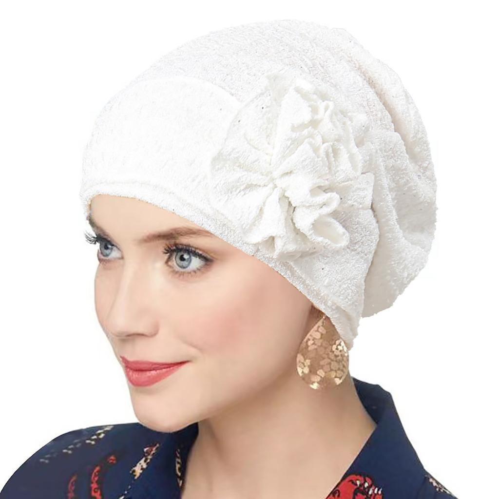 Nové dámské zlaté stříbrné turbanové čepice chemo bandana hidžáb plisovaná indická čepice turbante klobouk dámský šátek na vlasy muslimská pokrývka hlavy