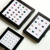 Practical Glass Top Jewelry Display Case Organizers Display Holders for Gemstones and Crystal Storage with Sponge Lining