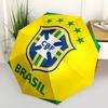 Brasilianischer Fußballverband, CBF Schirm Automatisches Öffnen und Schließen, 8 Rippen Struktur Tragbarer Regenschirm, Geeignet für Männer und Frauen in