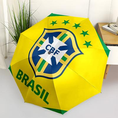 Brazilian Football Confederation, CBF Shield Automatic Opening and Closing, 8 Rib Structure Portable Umbrella, Suitable for Men and Women In