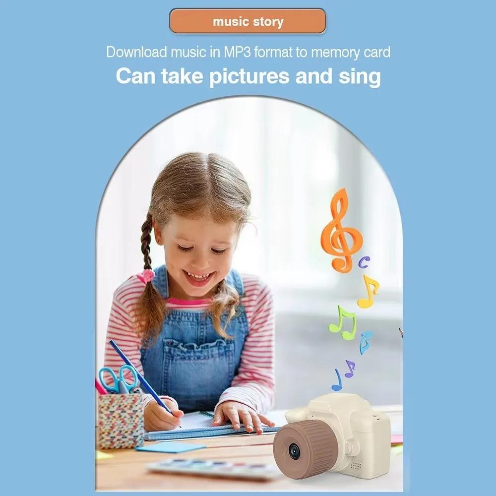 Kids Mini Camera Long Lens Cartoon Toys For Girls Boys Birthday Gifts 1080P 2.4 Inch Screen Photo Record Life Child Camera Toys