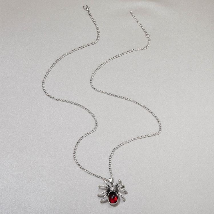 Aesthetic Red Crystal Drip Spider Pendants Halloween Gifts for Women Jewellery
