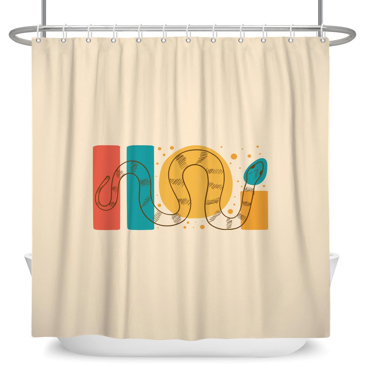 

Geometric Pattern Shower Curtains Waterproof Curtains Bath Partition Hotel Apartment Home Bathroom Bathtud Decoration 12 Hooks 90x180cm