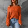 Women's Winter Knitwear Off The Shoulder One Shoulder Solid Colour Loose Fit Jumper Luxurious Relaxed-fit Slimming and Versatile Top