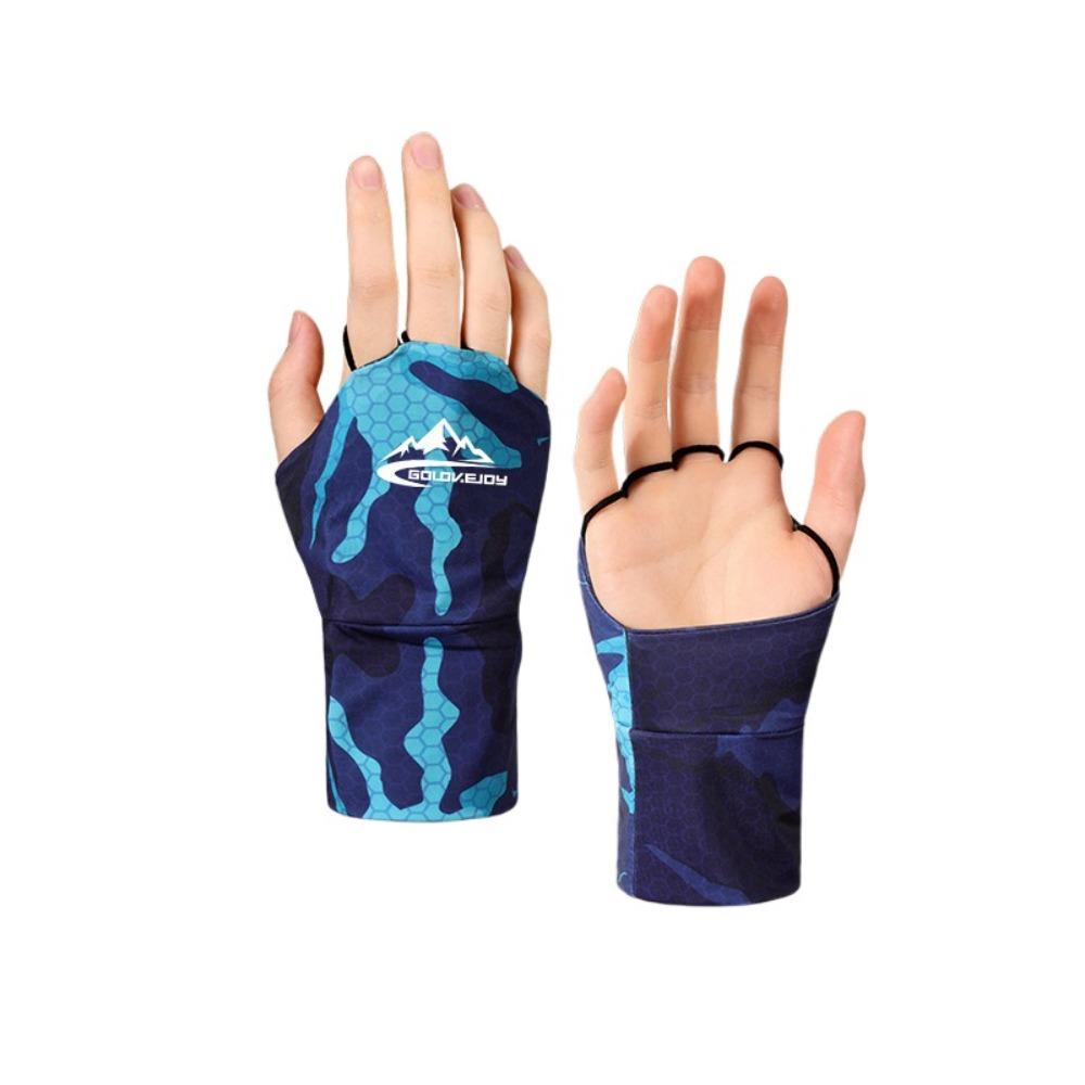 Thin Half Finger Golf Gloves Elastic Ice Silk Mittens Sports Sunscreen Gloves  Outdoor