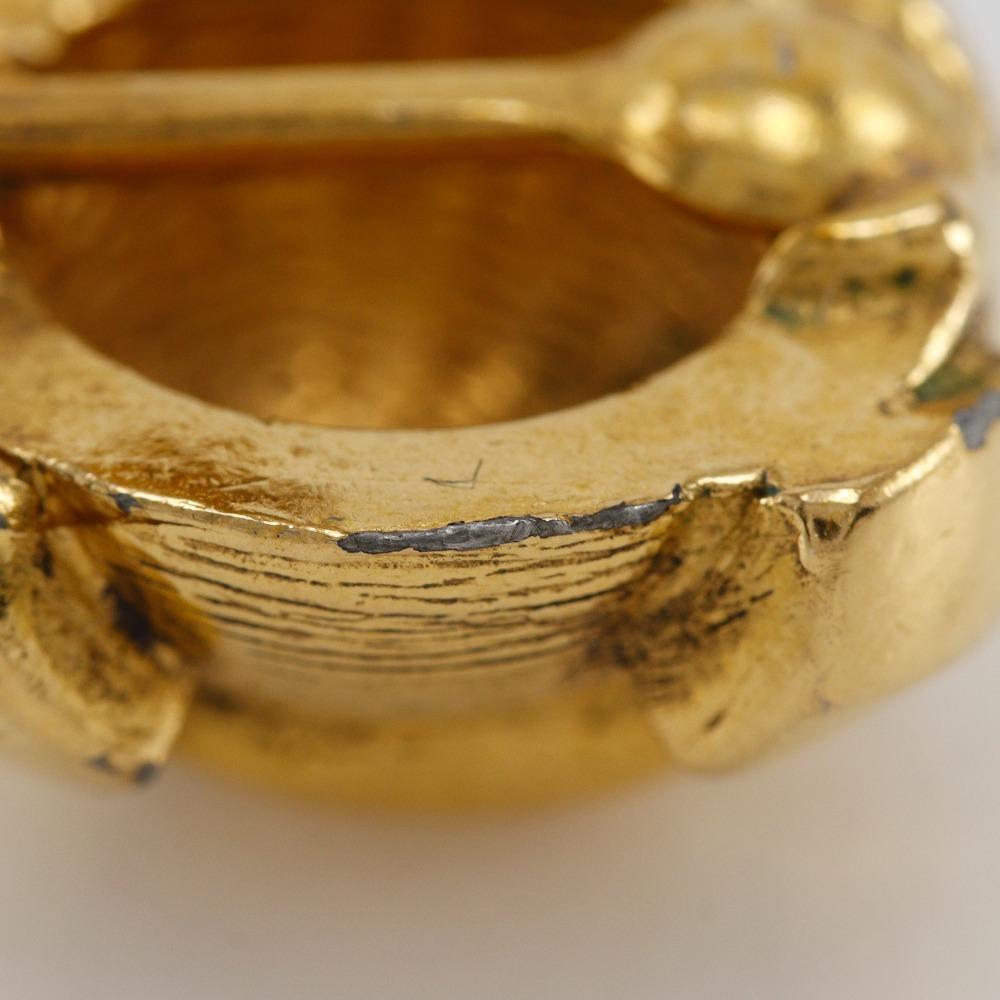 CHANEL COCO Mark Earring vintage Plated Gold 11.2g Women Used