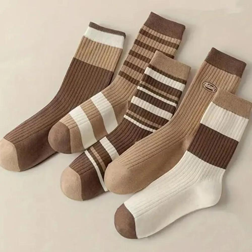 Holridge [Set of 5] Rapiru Brown Mid-Length Socks 5-piece set