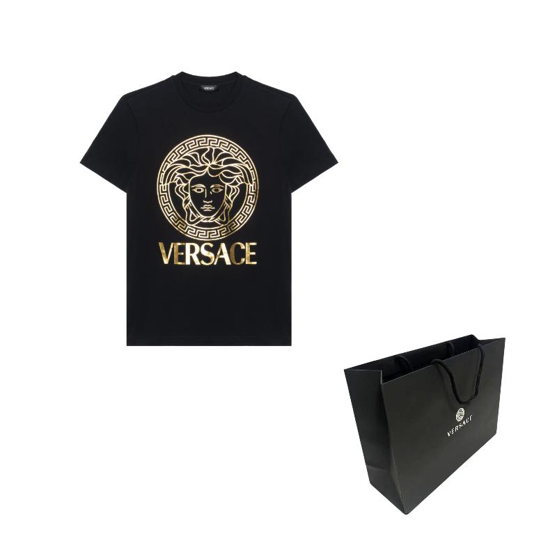 Versace חולצת טריקו מכותנה 1011861-1A14053-2BI10