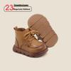 Autumn & Winter Baby Leather Boots: Yellow Martin Boots with Velvet for Infants