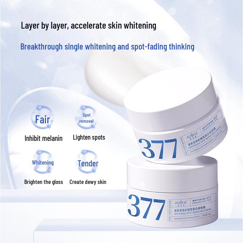 Aofu Xue 377 Revitalizing Whitening Cream: Fades Freckles, Moisturizes, and Brightens Facial Skin Tone.