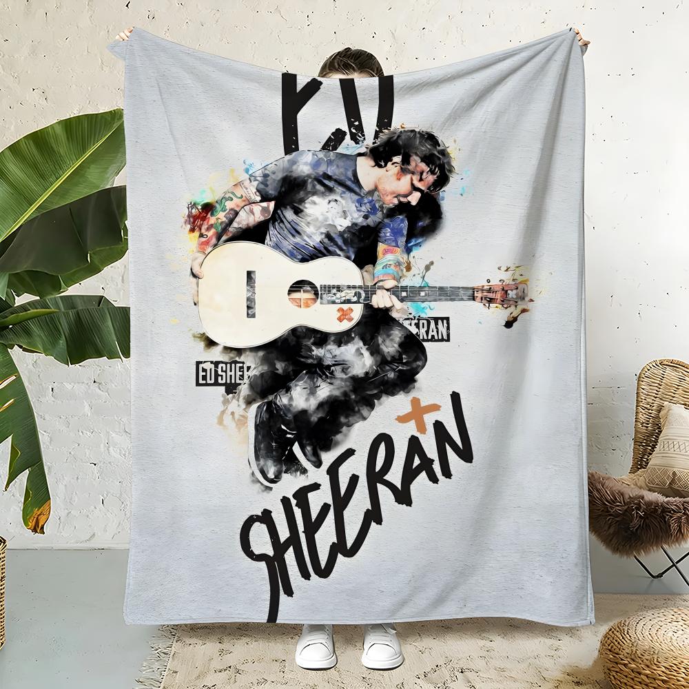 Music E-Ed Sheeran Throw Flannel Throw Blanket,Bed Home Office Nap Blanket Travel,Camping,Picnic Blanket Soft Decor 75x90cm