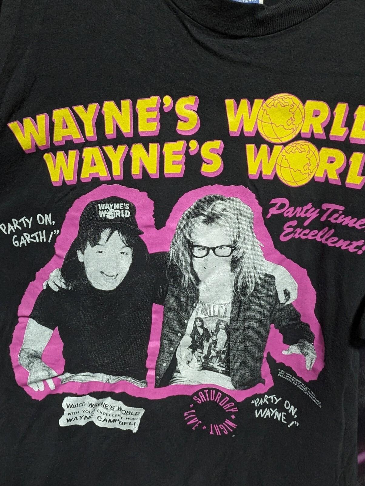 Vtg 90s 1991 Waynes World T Shirt NBC SNL Promo XL Broadway Video Made In USA Unisex T-Shirt XL