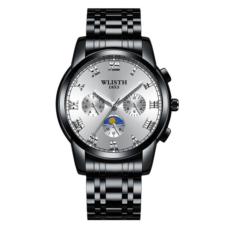 Top Brand Steel Band Business Waterproof Watch Men's Fashion Luminous Wristwatch