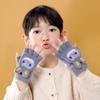 Kinder Klapphandschuhe Jungen und Mädchen Winter fünf Finger warm halten 2025 neu niedlich Studenten und Mädchen halbe Finger