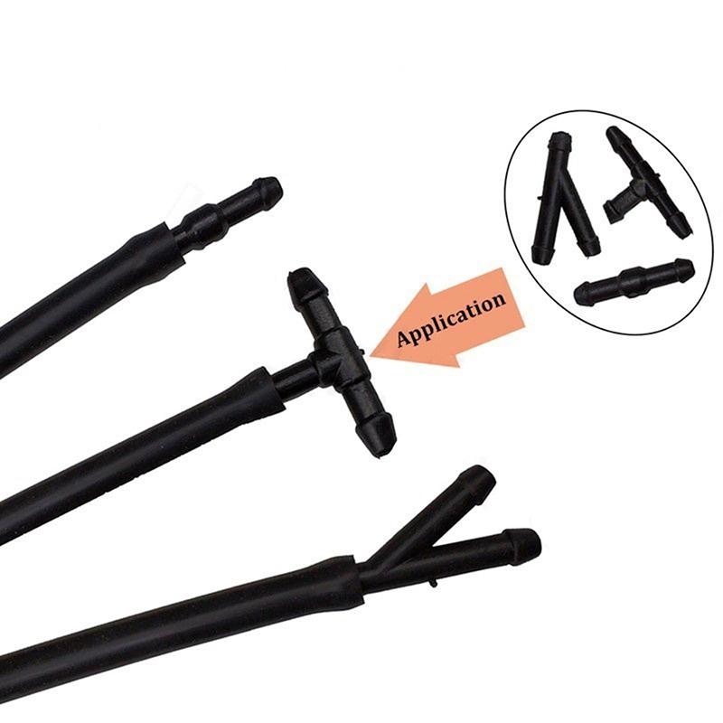 18Pcs Windscreen Washer Joiner Pipe Connector I T Piece Straight 3 Way Y Piece Air Fuel Water Petrol Wiper Washer Nozzle Hose