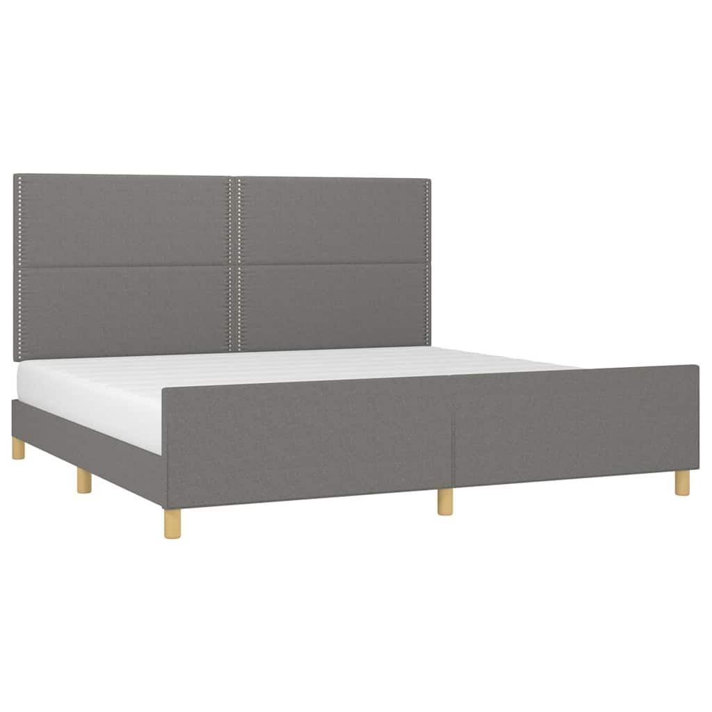 vidaXL Bettgestell ohne Matratze Dunkelgrau 200x200 cm Stoff