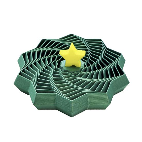 3D Printed Christmas Star Toy Stress Relief Retractable Tower Fidget Star with Handle Kids Teens Adults Travel Telescopic Xmas Tree Sensory Toy