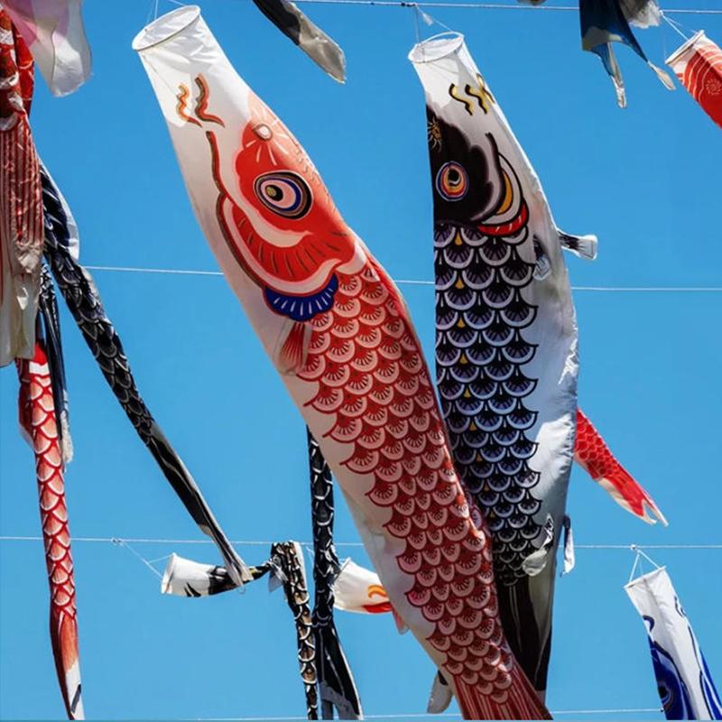 40/70/94cm Japanese Carp Flag Windsock Hanging Fish Flag Kite Colorful Wind Socks Home Garden Decoration