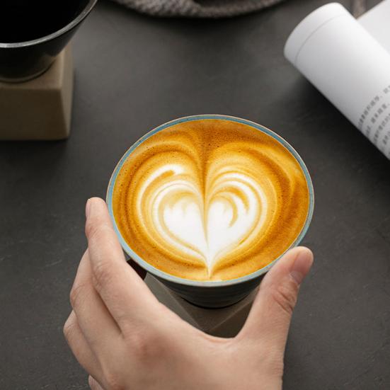 Conical Coffee Cup Japanese Style Retro Ceramic Coffee Cup Rough Pottery Tea Cup Latte Cup for Home Office