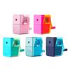 Classroom Manual Pencil Sharpener with Shavings Container, Auto Feeding In Adjustable Thickness Sharpener for Student