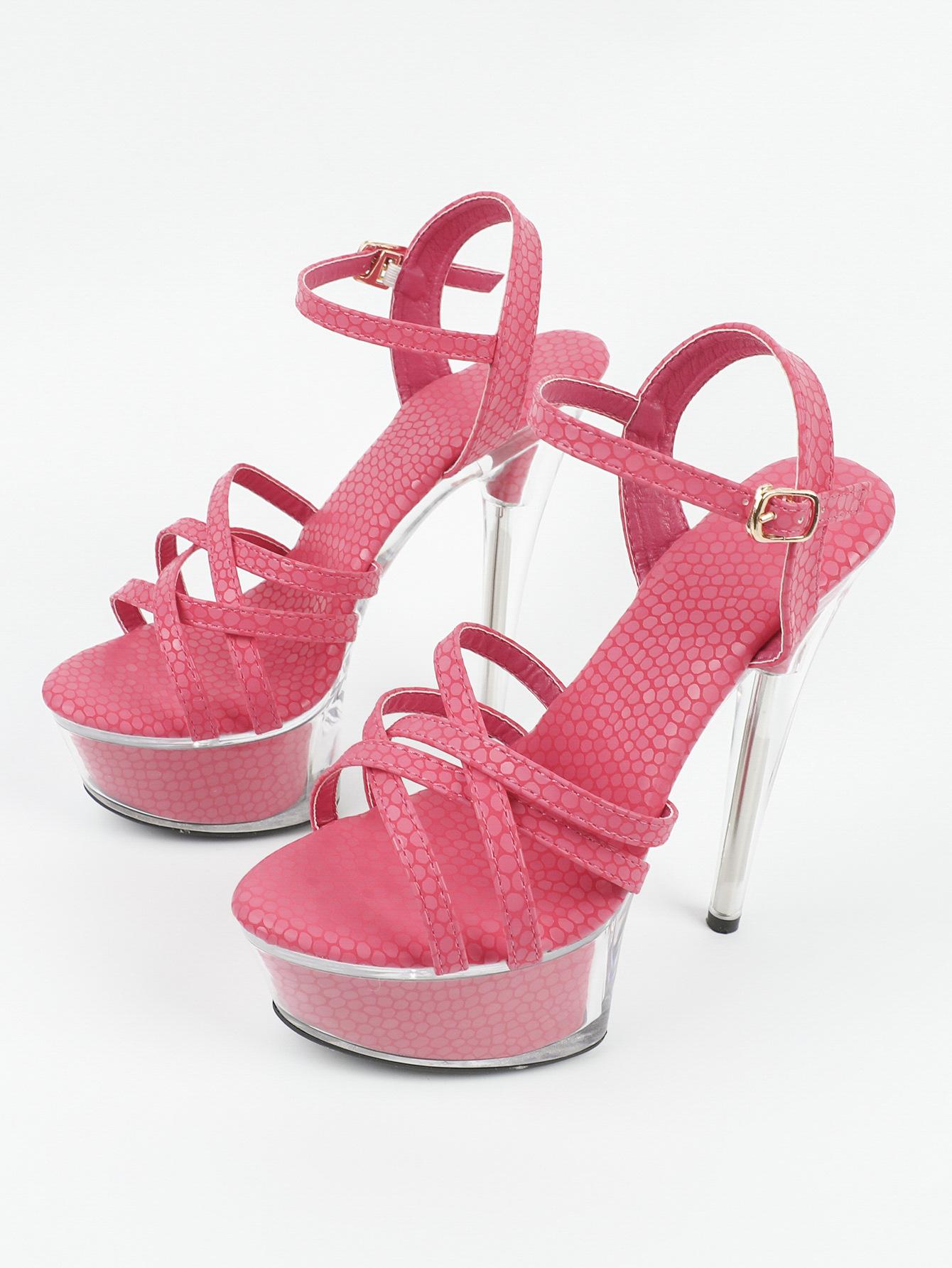 

Женские босоножки на платформе, непромокаемые настольные сандалии на очень высоком каблуке 15 см, на тонком каблуке, прозрачные свадебные туфли с кристаллами LFD-190-A16 37