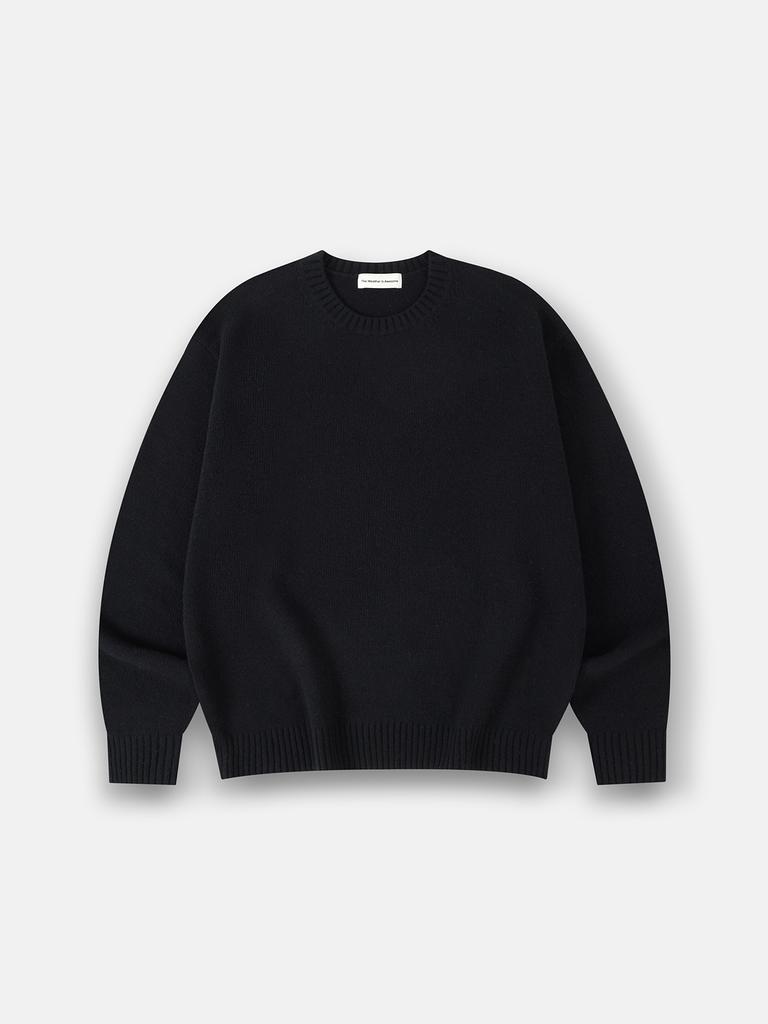 Deowedeoijeueosseom Cozy Wool Knit Sweater (Black)