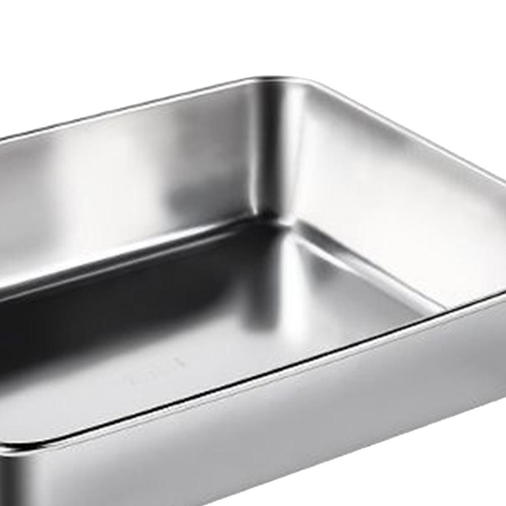 304 Rostfritt Stål Bricka Fat Tallrik Rektangel Matförvaringsbehållare för Frukt Grönsaker