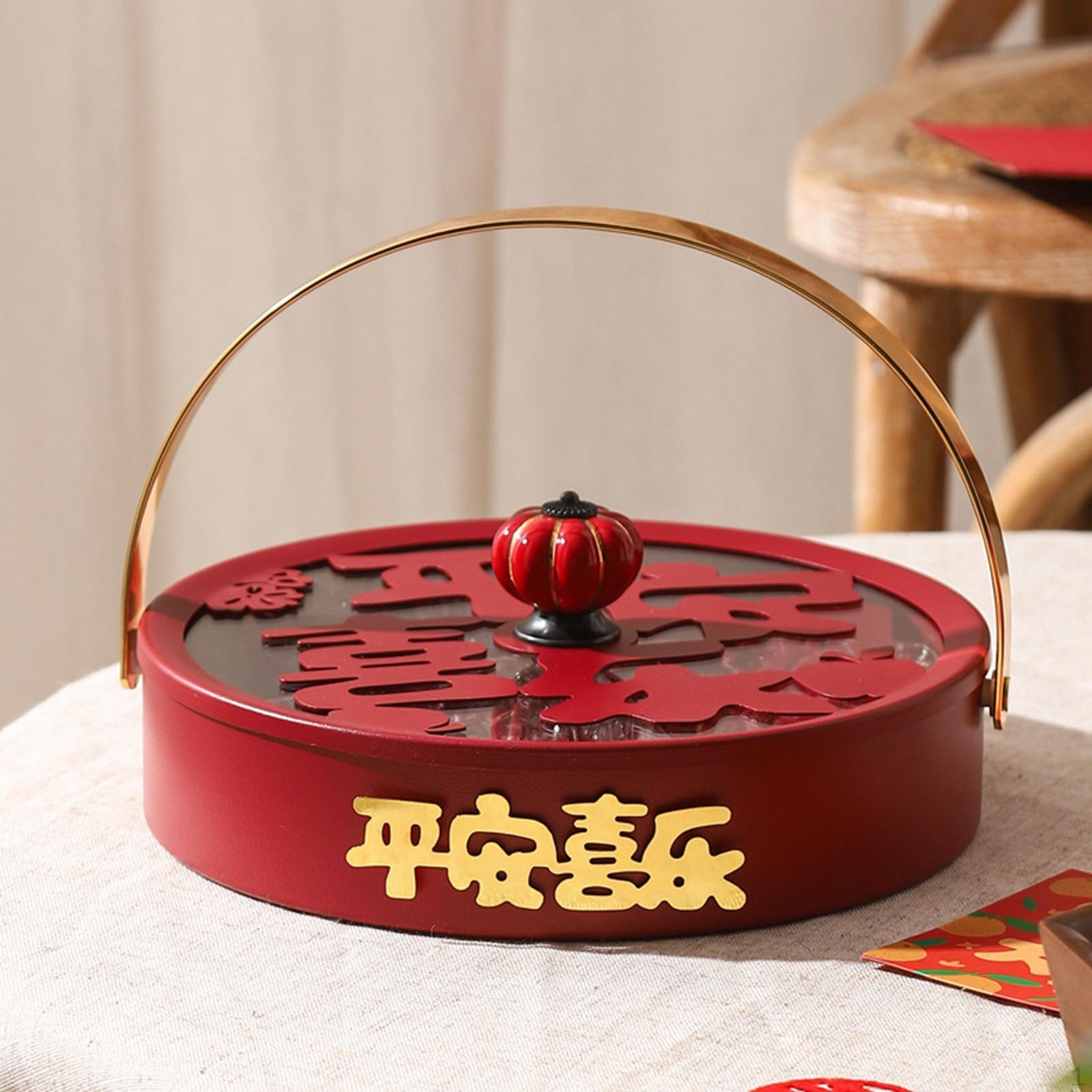 Разделенный поднос для закусок вечерние орехи конфеты 4 сетки круглый контейнер для хранения еды домашний декор для Peace and Joy 4245₽