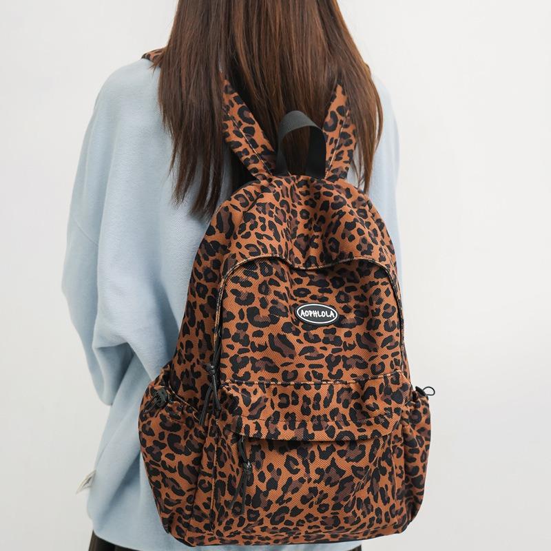 Nuovo zaino di grande capacità, zaino per computer con stampa leopardata, grandi zaini scolastici da uomo e da donna.