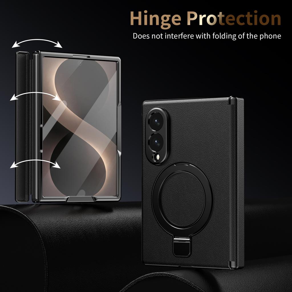Leather Skin Glass Film Hinge Protection Case for Samsung Galaxy Z Fold8 Ultra Fold 8 5G Fold7 Fold 7 6 5 4 3 Phone Cover