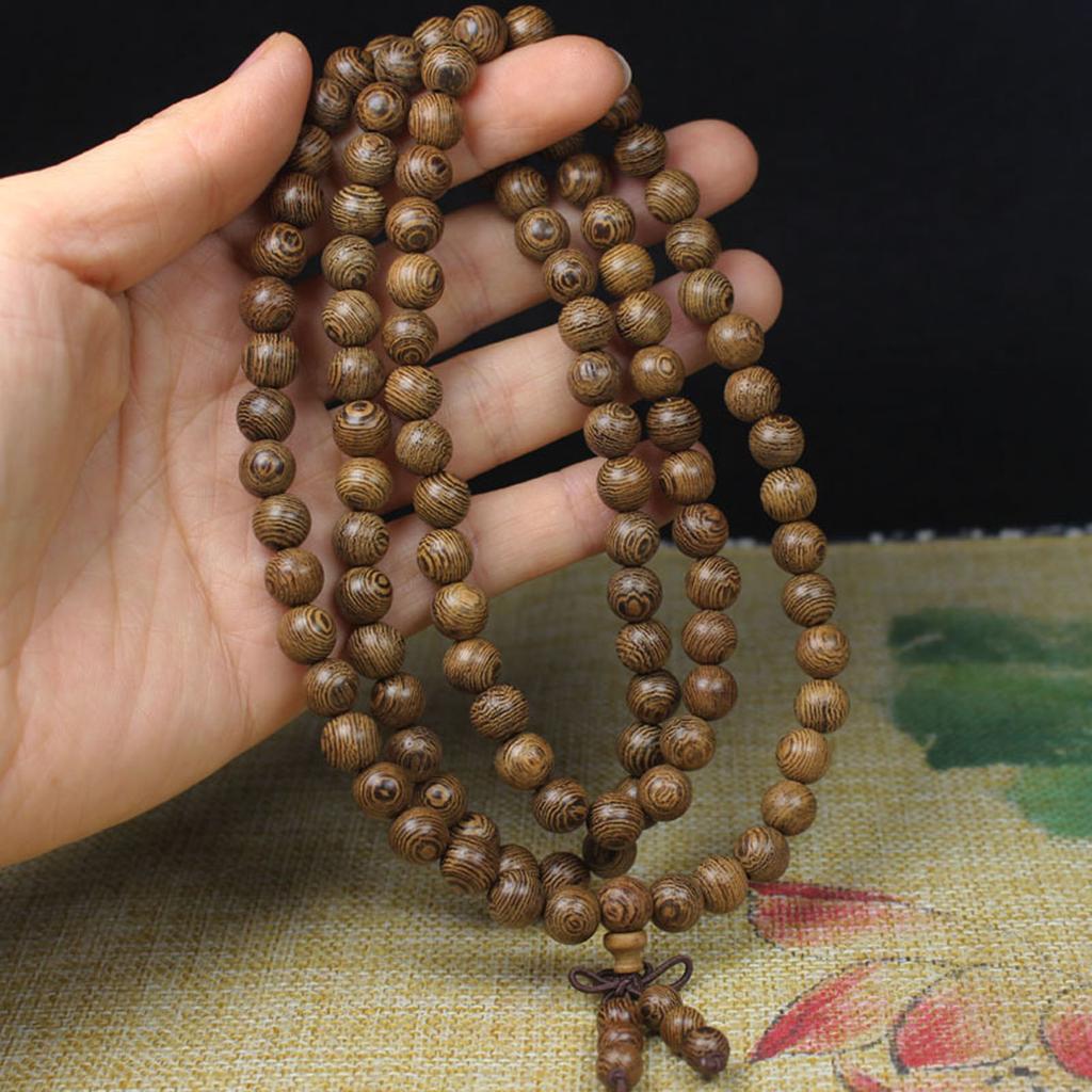 Buddhist Beads Bracelet For Men Wooden Bead Bracelet 108 Buddhist Prayer Beads 8mm Buddhist Beads Necklace
