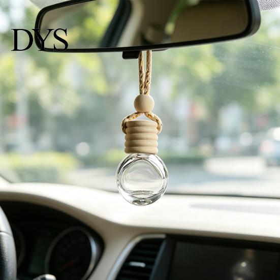 Car Air Freshener Ornament Perfume Bottle Pendant, Creative Hanging Diffuser Customizable Scent for Vehicle, Portable Essential Oil Holder,