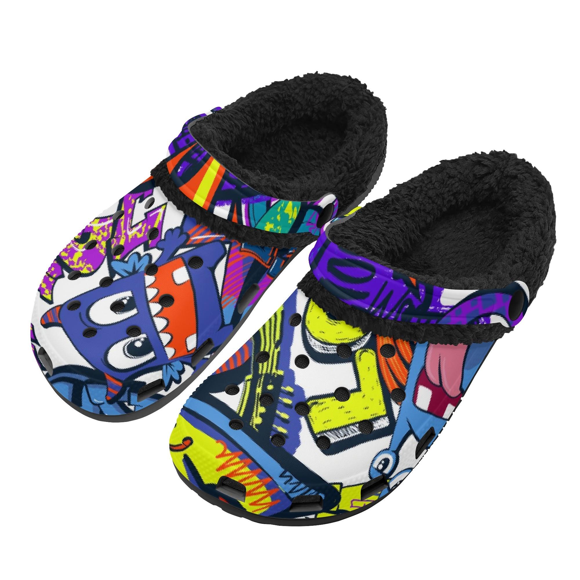 

1 Pair Lightweight EVA Fur Lined Clogs For Men Women Cozy Slip On Winter Comfort Shoes Lightweight Indoor Outdoor Wear 48 чорний