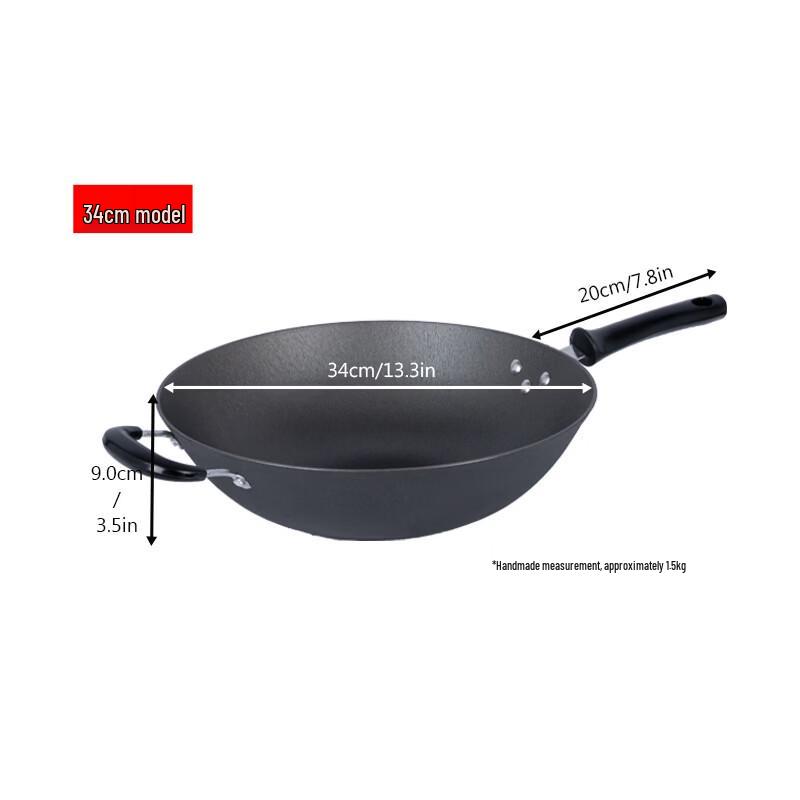Wutuo Cast Iron Flat-Bottom Wok
