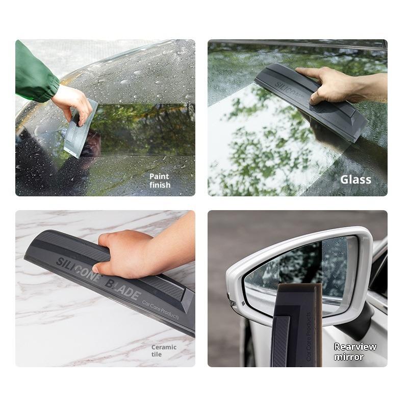 Soft Silicone Squeegee Non-Scratch Handy Car Wrap Tool Window Wiper Drying Blade Film Scraper Accessory for Cleaning