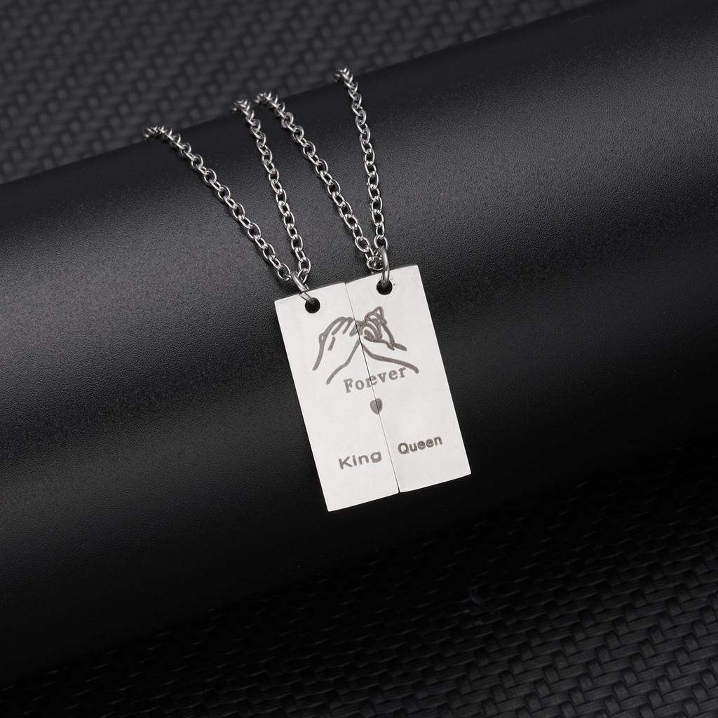 Forever Lover Heartshaped Stainless Steel Alphabet Necklace For Couples Valentine Gift