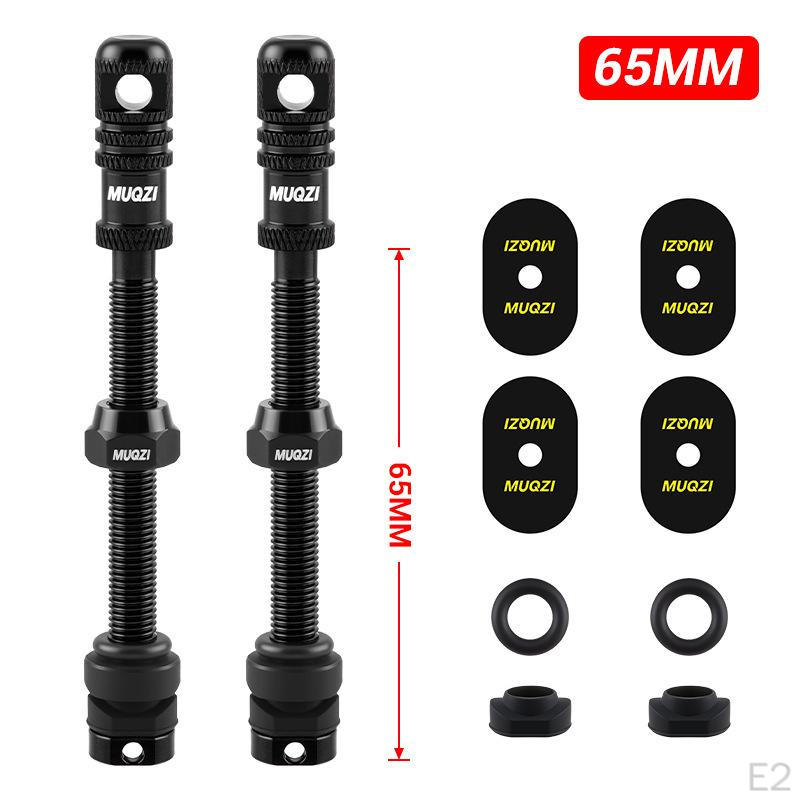 2 Pieces Tubeless Valve Stem Presta 65mm for Road Bike Most Rims