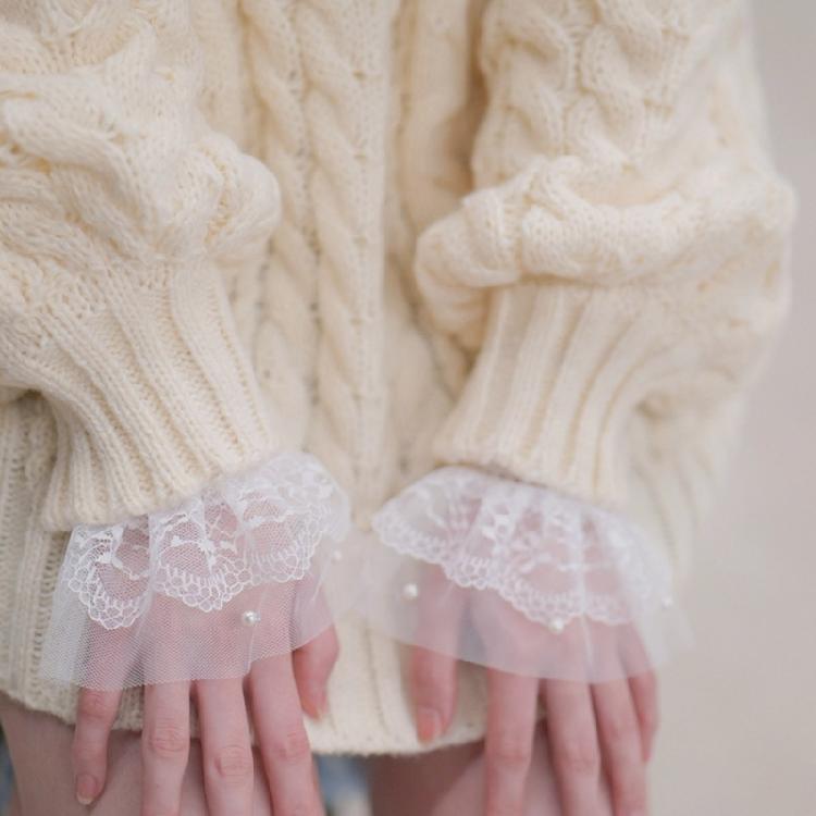 Women Flared Organ False Sleeves Detachable False Cuffs Wrist False Sleeves