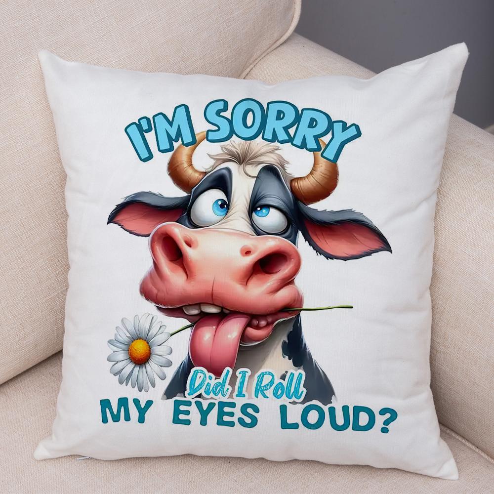 Smiling Monkey Pillowcase Double Print Do Not Disturb Sloth Cushion Cover Soft Plush Sassy Duck Pillowcase for Sofa Home Car