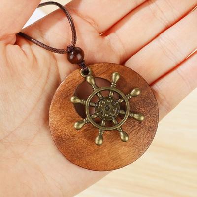Pendant Collar Decoration Vintage Leather Lanyard Neck Accessories Sweater Necklace Sweater Chain Necklace Clothing Pendant