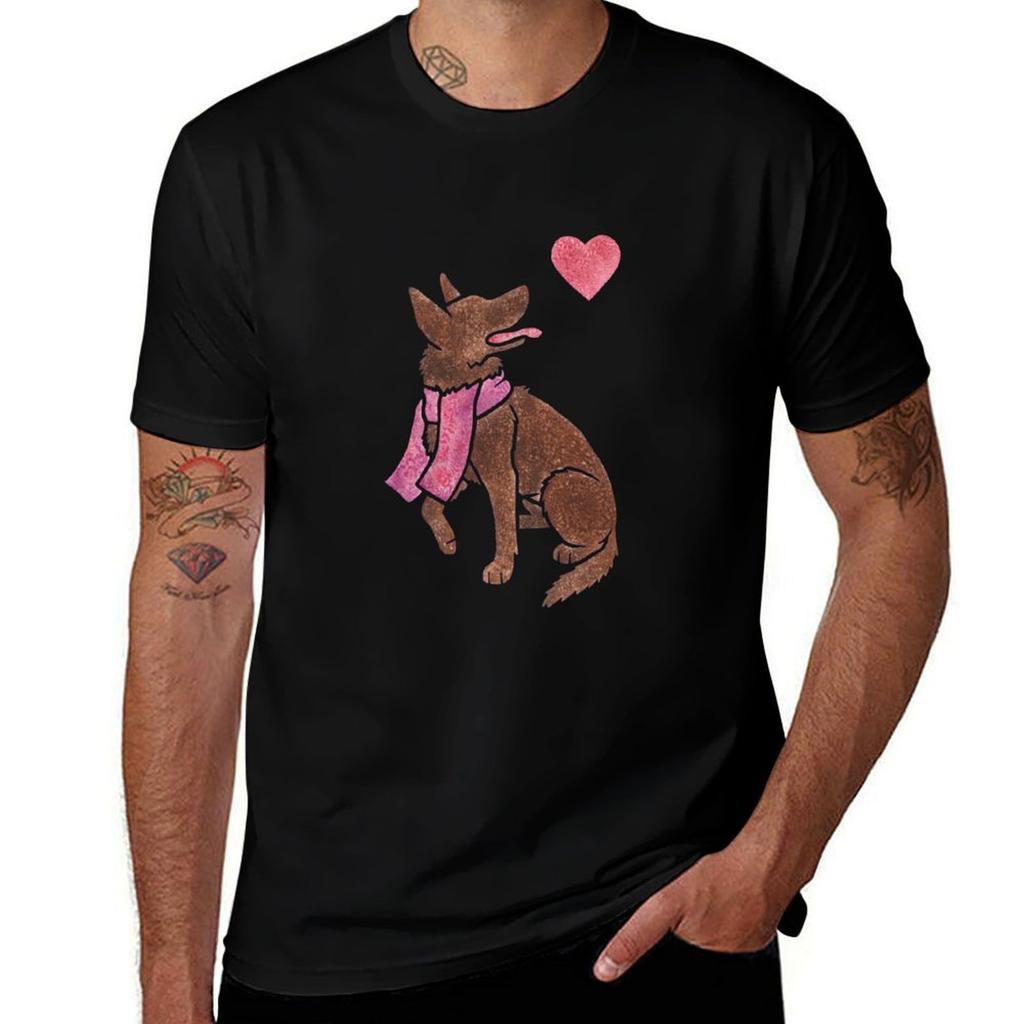 Aquarell Kelpie T-Shirt Athletische Passform Sportliches Kurzarm-Oberteil