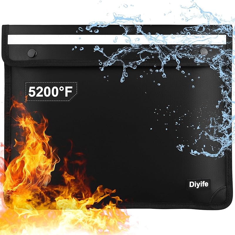 

fireproof bag [Large capacity/2871℃ Insulated fireproof] Diyife fireproof case fireproof bag safe disaster prevention bag 38×30cm A bag that does not