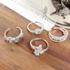 [Ice Crystal Butterfly Shadow] Sea Blue Zircon Exquisite Butterfly Opening Ring Light Luxury Niche Super Immortal Stacked Ring Woman