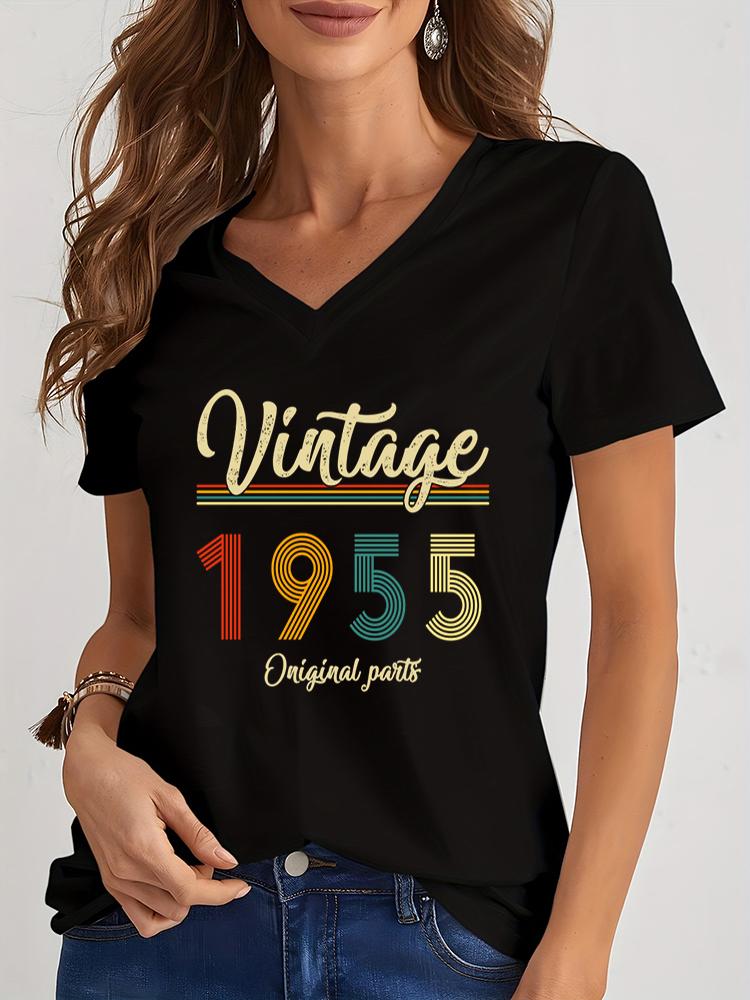 Unisexs Retro Shirts Graphic 1950 To 1959 Original Parts 1955 Design Fashion Trend Tee Vneck Y2k Shirts Aesthetics T Female