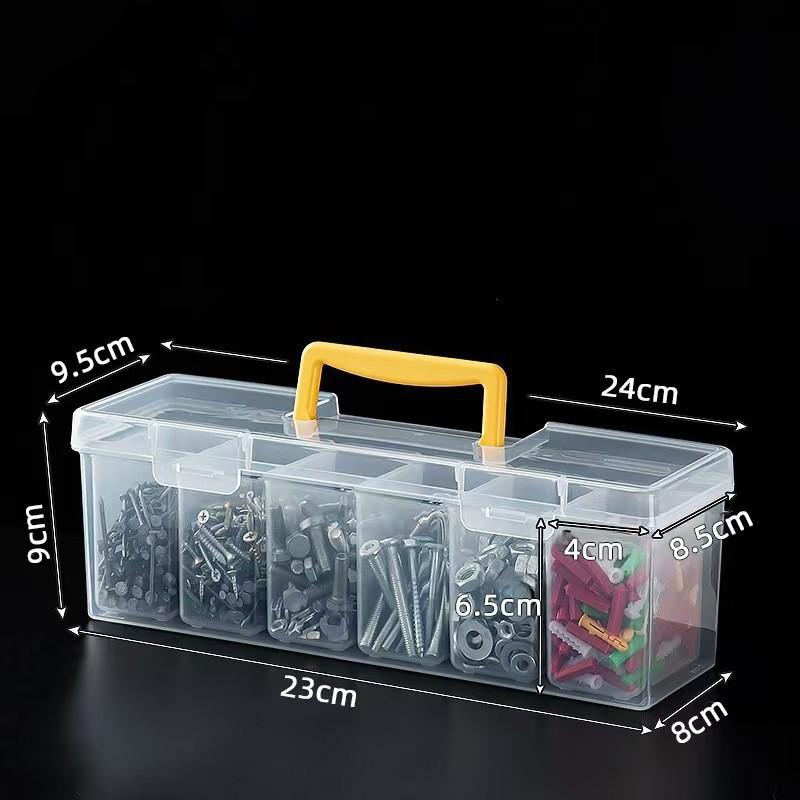 Transparent Handheld Toolbox Portable Large Capacity Thickened Plastic Hardware Tool Storage Box With Handle Tool Organizer Box