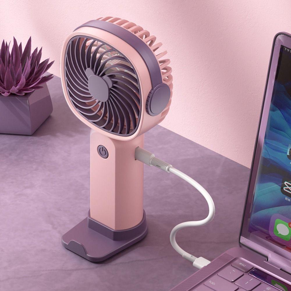 USB Rechargeable Pocket Fan Handheld Desk On Fan New Small Fan  Outdoor Summer
